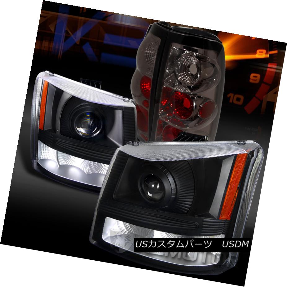 テールライト 03-06 Chevy Silverado 1PC Style Black Projector Headlights+Smoke Tail Lamps 03-06 Chevy Silverado 1PCスタイルブラックプロジェクターヘッドライト+スモーキー keテールランプ 【並行輸入品】