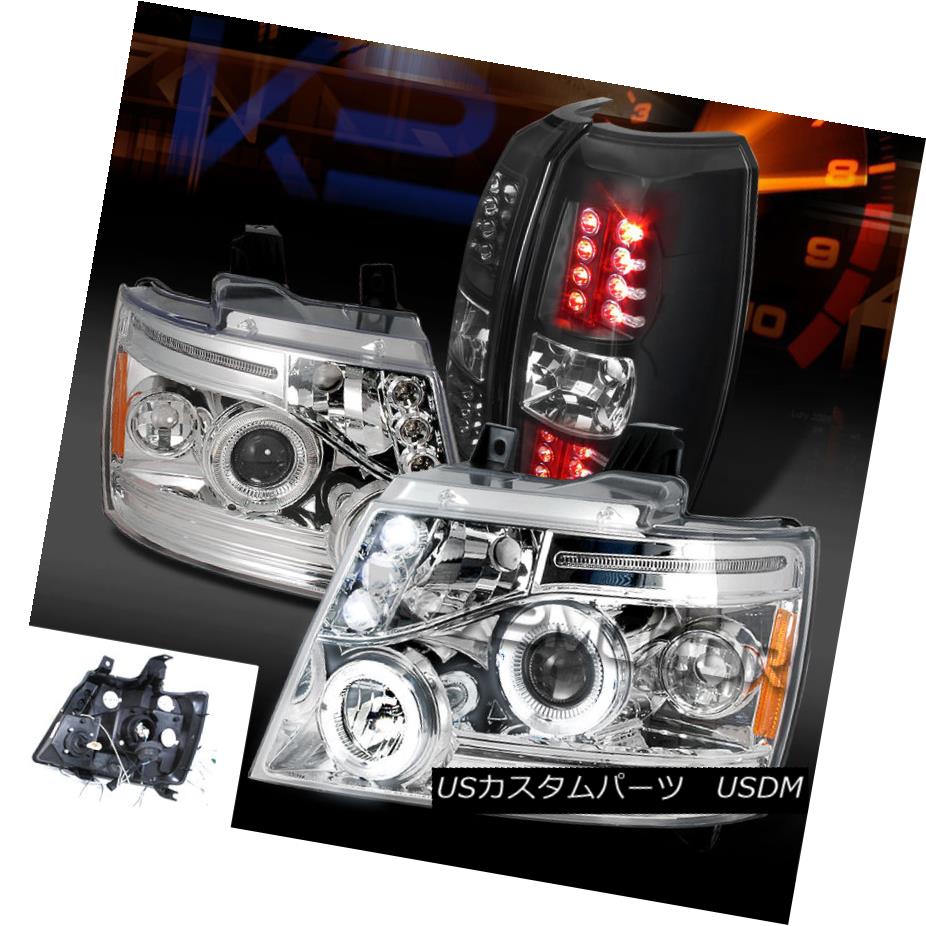テールライト 07-12 Avalanche Chrome Halo Projector Headlights+Black LED Rear Tail Lamps 07-12アバランシェクロームハロープロジェクターヘッドライト+ Bla ck LEDリアテールランプ 【並行輸入品】