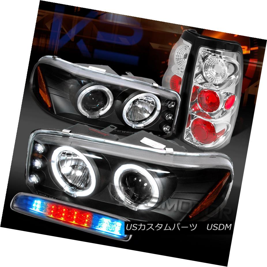 テールライト GMC 04-06 Sierra Black Projector Headlights+Chrome Tail LED 3rd Brake Lamps GMC 04-06 Sierra Blackプロジェクターヘッドライト+ Chr omeテールLED第3ブレーキランプ 【並行輸入品】