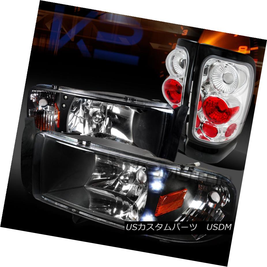 テールライト Dodge 94-01 Ram Pickup Black LED Headlights+Clear Rear Tail Lamps ダッジ94-01ラムピックアップブラックLEDヘッドライト+ Cle arリアテールランプ 【並行輸入品】 41,470円