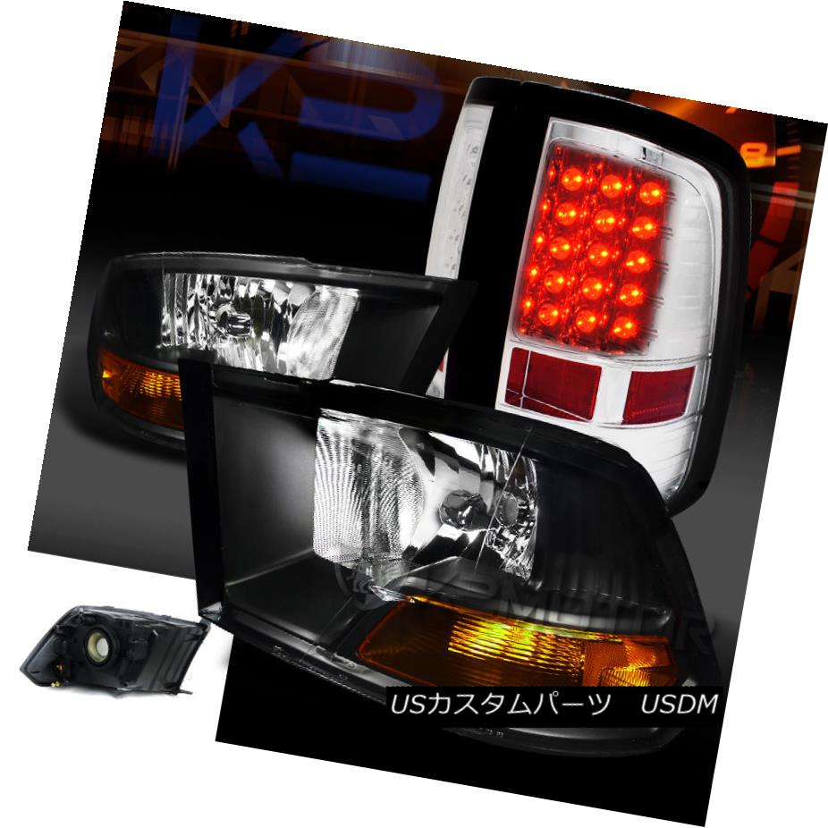 テールライト Dodge 09-17 Ram 1500 10-17 Ram 2500/3500 Black Headlights+Clear LED Tail Lamps Dodge 09-17 Ram 1500 10-17 Ram 2500/3500ブラックヘッドライト+ Cle ar LEDテールランプ 【並行輸入品】
