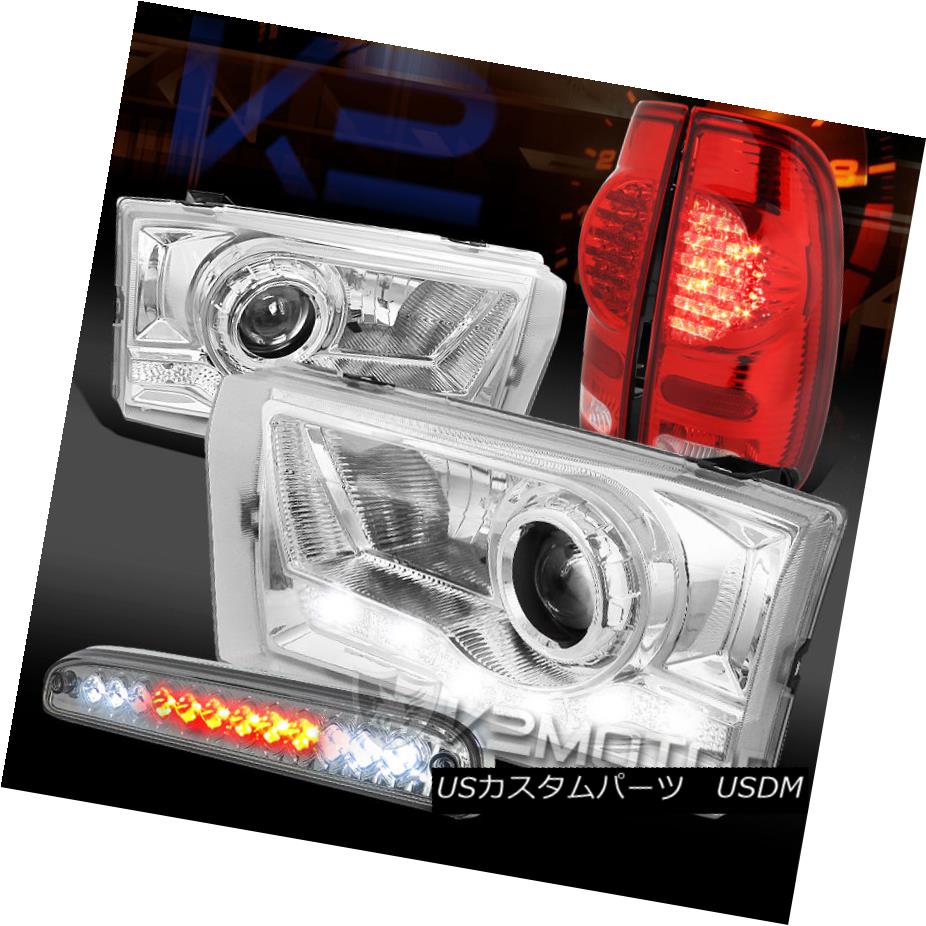 テールライト 99-04 F250 SD SMD DRL Projector Headlights+LED 3rd Brake+Red LED Tail Lamps 99-04 F250 SD SMD DRLプロジェクターヘッドライト+ LED第3ブレーキ+赤色LEDテールランプ 【並行輸入品】