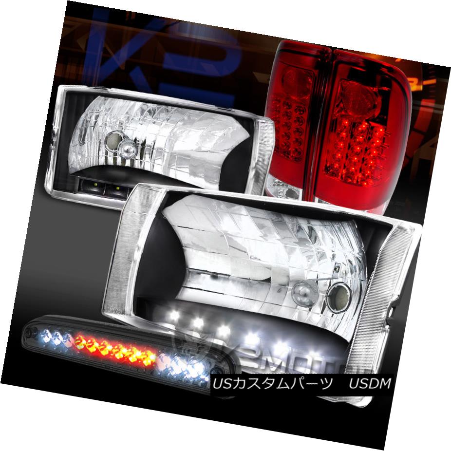 テールライト 99-04 F250 SD LED DRL Black Headlights+Red/Clear Tail Lamps+Smoke LED 3rd Brake 99-04 F250 SD LED DRLブラックヘッドライト+レッド /クリアテールランプ+スモークLED第3ブレーキ 【並行輸入品】