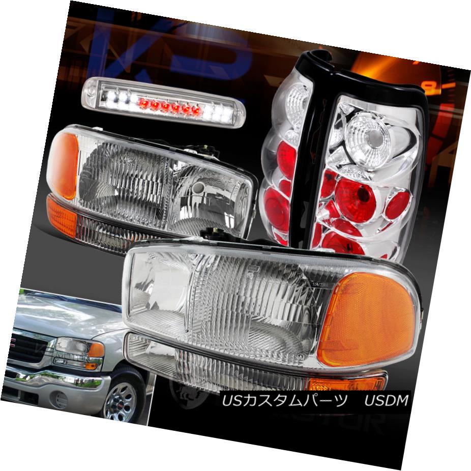 テールライト 99-03 GMC Sierra Headlights+Bumper Lights+Clear Tail Lights+LED 3rd Brake Lamps 99-03 GMC Sierraヘッドライト+ブライト +ライト+クリアテールライト+ LED第3ブレーキランプ 【並行輸入品】 42,108円