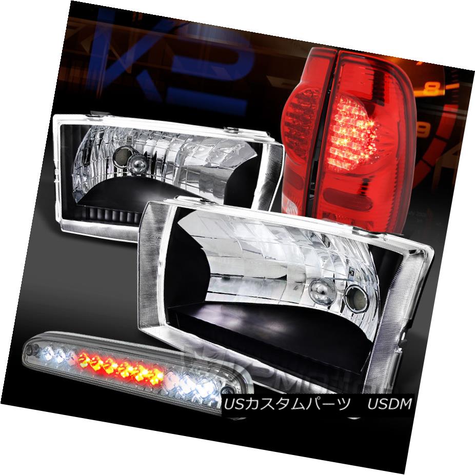 テールライト 99-04 F250/350 SuperDuty Black Headlights+Red Clear LED Tail Lamps+LED 3rd Brake 99-04 F250 / 350 SuperDutyブラックヘッドライト+レッドクリアLEDテールランプ+ LED第3ブレーキ 【並行輸入品】