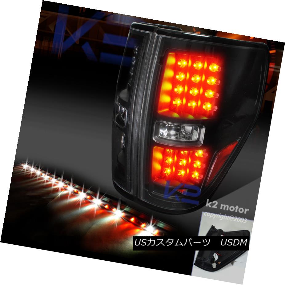 テールライト 2009-2014 FORD F150 BLACK LED TAIL LIGHTS+60\