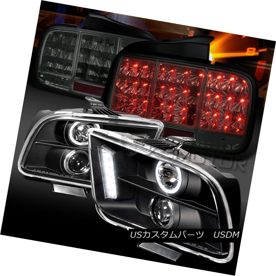 テールライト 05-09 Mustang Black Projector Headlights+Smoke Sequential LED Signal Tail Lamps 05-09ムスタングブラックプロジェクターヘッドライト+スモーク ke連続LED信号テールランプ 【並行輸入品】