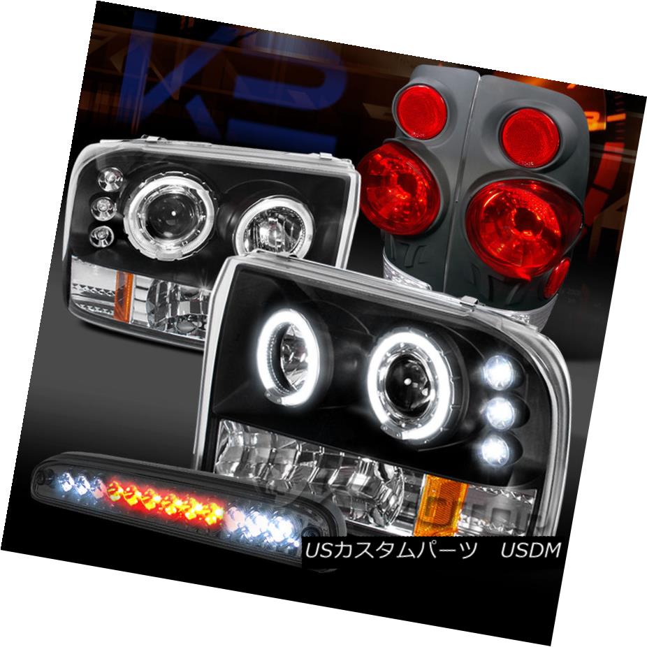 テールライト 99-04 F250 Black Halo Projector Headlights+Tail Lamps+Smoke LED 3rd Brake 99-04 F250ブラックハロープロジェクターヘッドライト+タイ lランプ+スモークLED第3ブレーキ 【並行輸入品】