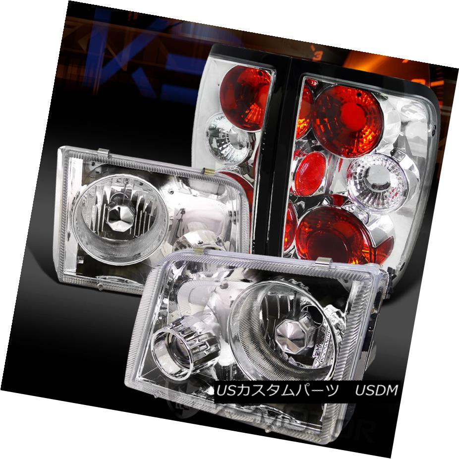 テールライト 93-97 Ford Ranger Chrome Projector Headlights+Clear Tail Brake Lamps 93-97 Ford Rangerクロームプロジェクターヘッドライト+ Cle arテールブレーキランプ 【並行輸入品】