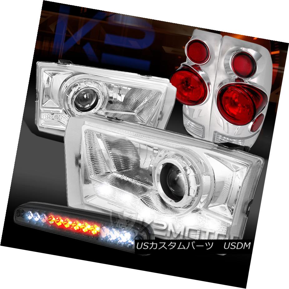 テールライト 99-04 F250 SD Chrome SMD DRL Projector Headlights+Tail Lamps+Smoke LED 3rd Brake 99-04 F250 SDクロームSMD DRLプロジェクターヘッドライト+タイ lランプ+スモークLED第3ブレーキ 【並行輸入品】