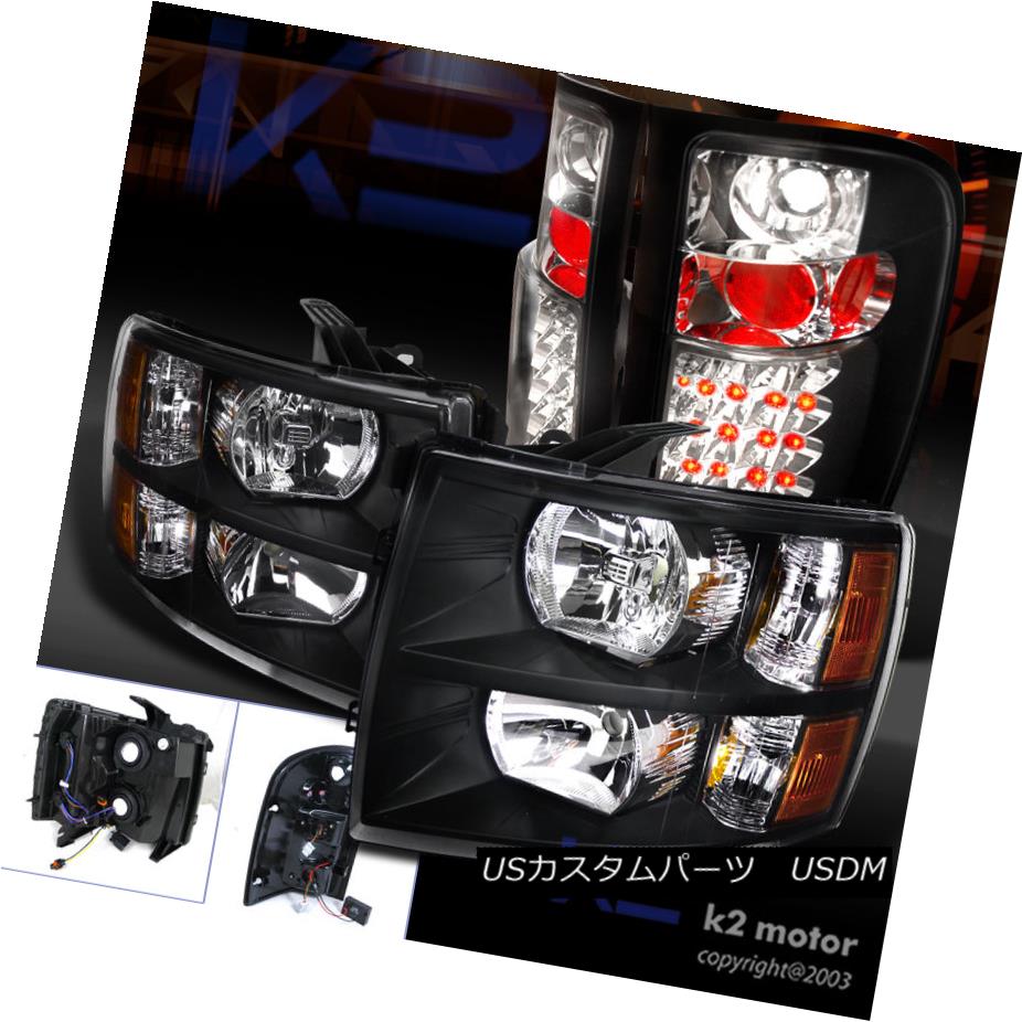 新年の贈り物 ライト ランプ Headlights Black Black Crystal Pickup Silverado Chevy 07 14 テールライト Led Ledテールランプ Ck Bla Silveradoピックアップクリスタルブラックヘッドライト Chevy 07 14 Lamps Tail Spmau Ac In
