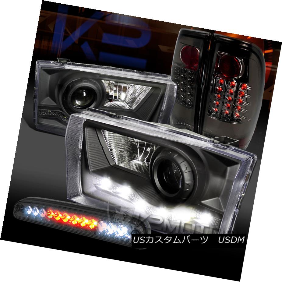 テールライト 99-04 F250 SD Black SMD DRL Projector Headlight+Smoke LED Tail 3rd Brake Lamp 99-04 F250 SDブラックSMD DRLプロジェクターヘッドライト+スモーク e LEDテール第3ブレーキランプ 【並行輸入品】