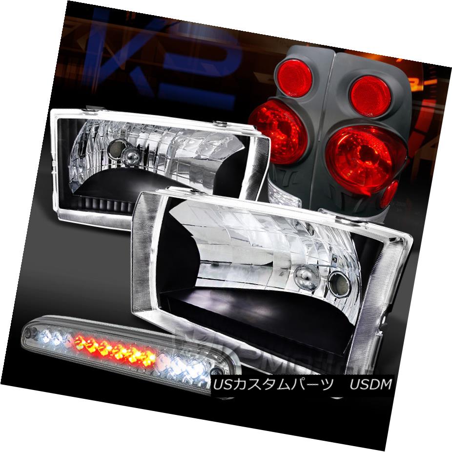 テールライト 99-04 F250/350 SuperDuty Black Headlights+3D Tail Lamps+Clear LED 3rd Brake 99-04 F250 / 350 SuperDutyブラックヘッドライト+ 3Dテールランプ+ Clear LED 3rdブレーキ 【並行輸入品】