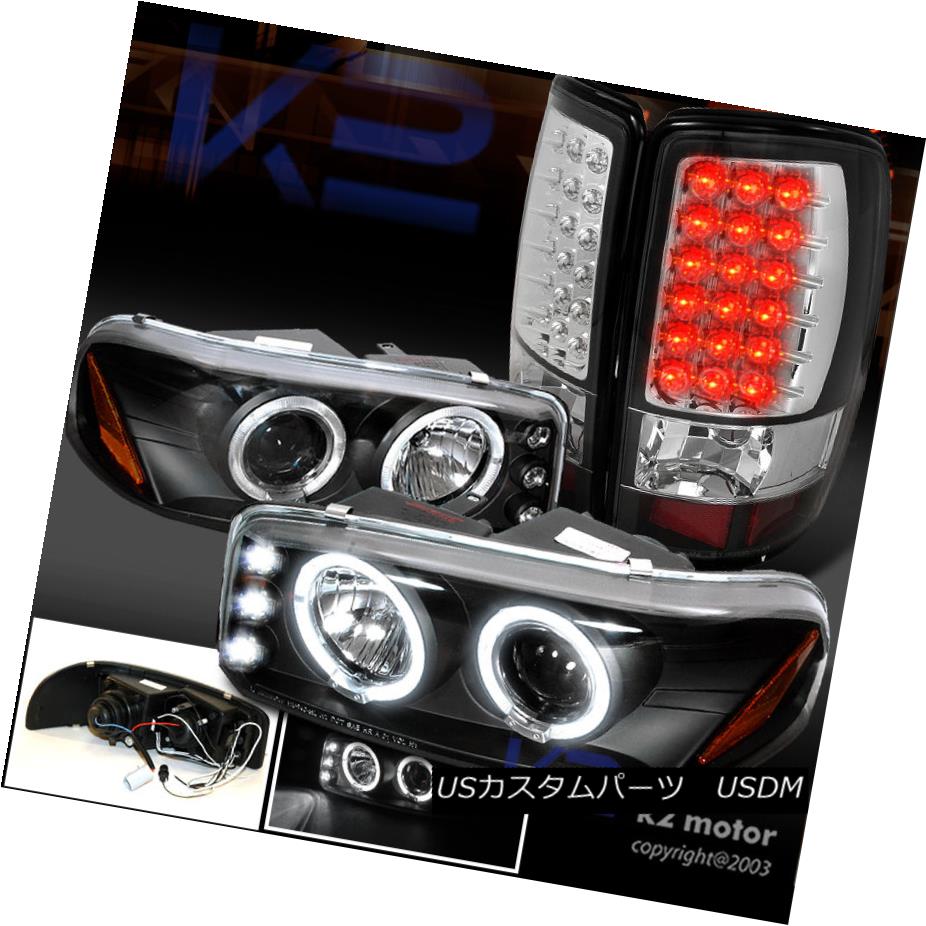 テールライト 00-06 Yukon/Denali Halo Projector Black Headlights+LED Tail Light Red 00-06ユーコン/デナリ・ハロ・プロジェクターブラック・ヘッドライト+ LEDテール・ライト・レッド 【並行輸入品】