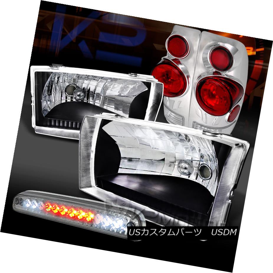 テールライト 99-04 Ford F250/350/450 Black Headlights+3D Tail Lamps+Clear LED 3rd Brake 99-04 Ford F250 / 350/450ブラックヘッドライト+ 3Dテールランプ+ Clear LED 3rdブレーキ 【並行輸入品】