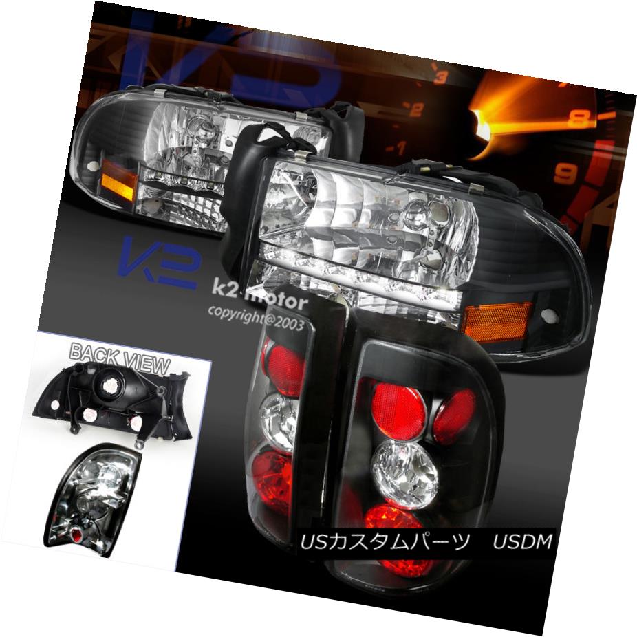 テールライト 97-04 Dodge Dakota LED Crystal Headlights & Black Tail Brake Lamps 97-04 Dodge Dakota LEDクリスタルヘッドライト＆amp; ブラックテールブレーキランプ 【並行輸入品】