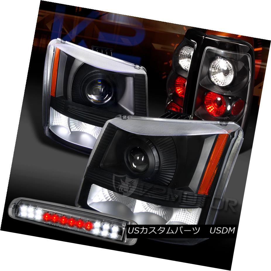 テールライト 03-06 Silverado Black Projector Headlights+Tail Lamps+Smoke LED 3rd Brake Lamp 03-06 Silveradoブラックプロジェクターヘッドライト+タイ lランプ+スモークLED第3ブレーキランプ 【並行輸入品】