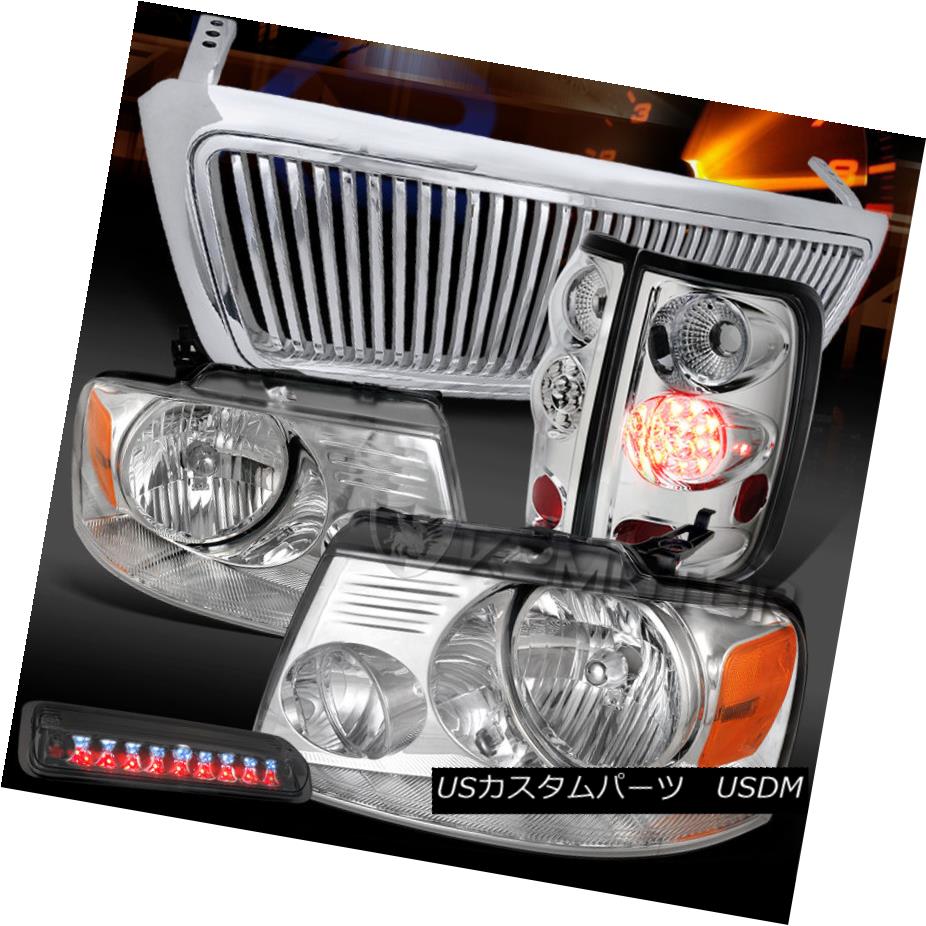 テール光 04 08 F150 Chrome Headlights Led Tail Lamps Smoke 3rd Stop Vertical Grille 04 08 F150クロームヘッドライト Ledテールランプ 人煙3停留 垂直方向食物屋 Odeftg Com