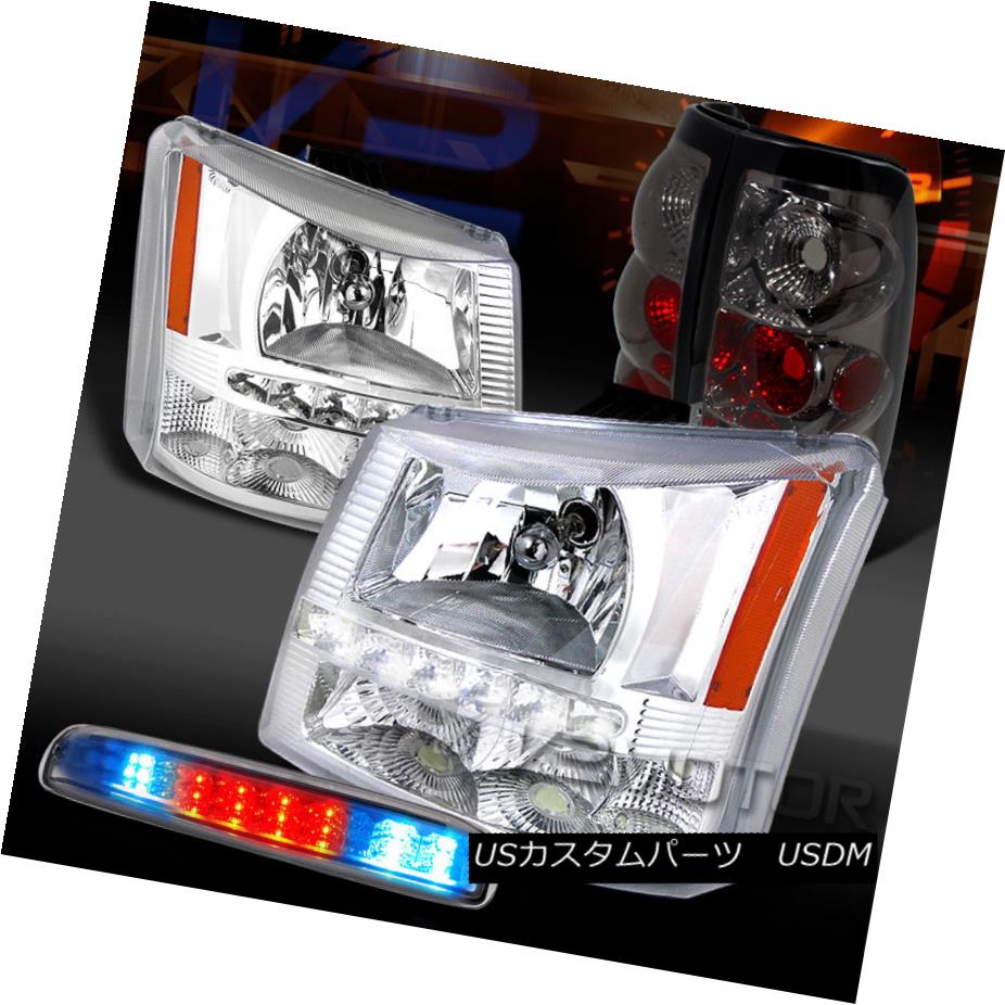 テールライト 03-06 Silverado Clear SMD LED DRL Headlights+3rd Brake+Smoke Tail Lamps 03-06 Silverado Clear SMD LED DRLヘッドライト+第3ブレーキ+煙テールランプ 【並行輸入品】