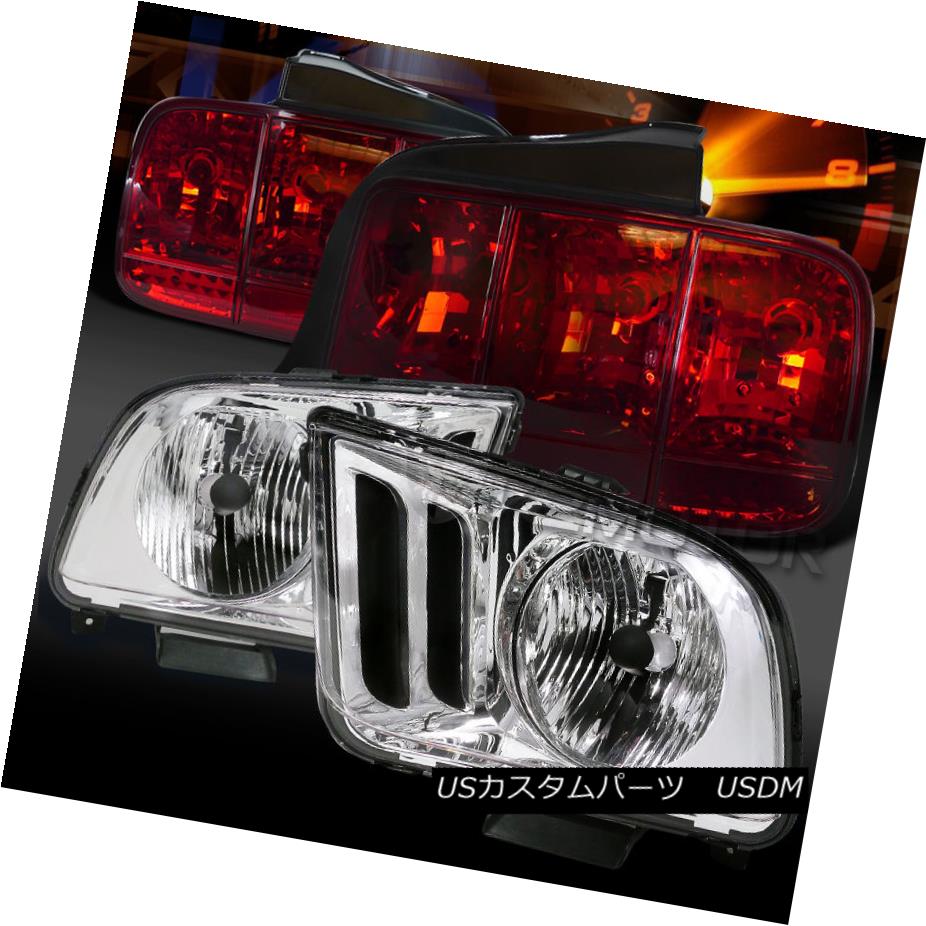テールライト 05-09 Mustang Chrome Clear Headlights+Red Sequential Turn Signal Tail Lights 05-09ムスタングクロームクリアヘッドライト+赤の連続ターンシグナルテールライト 【並行輸入品】 47,850円