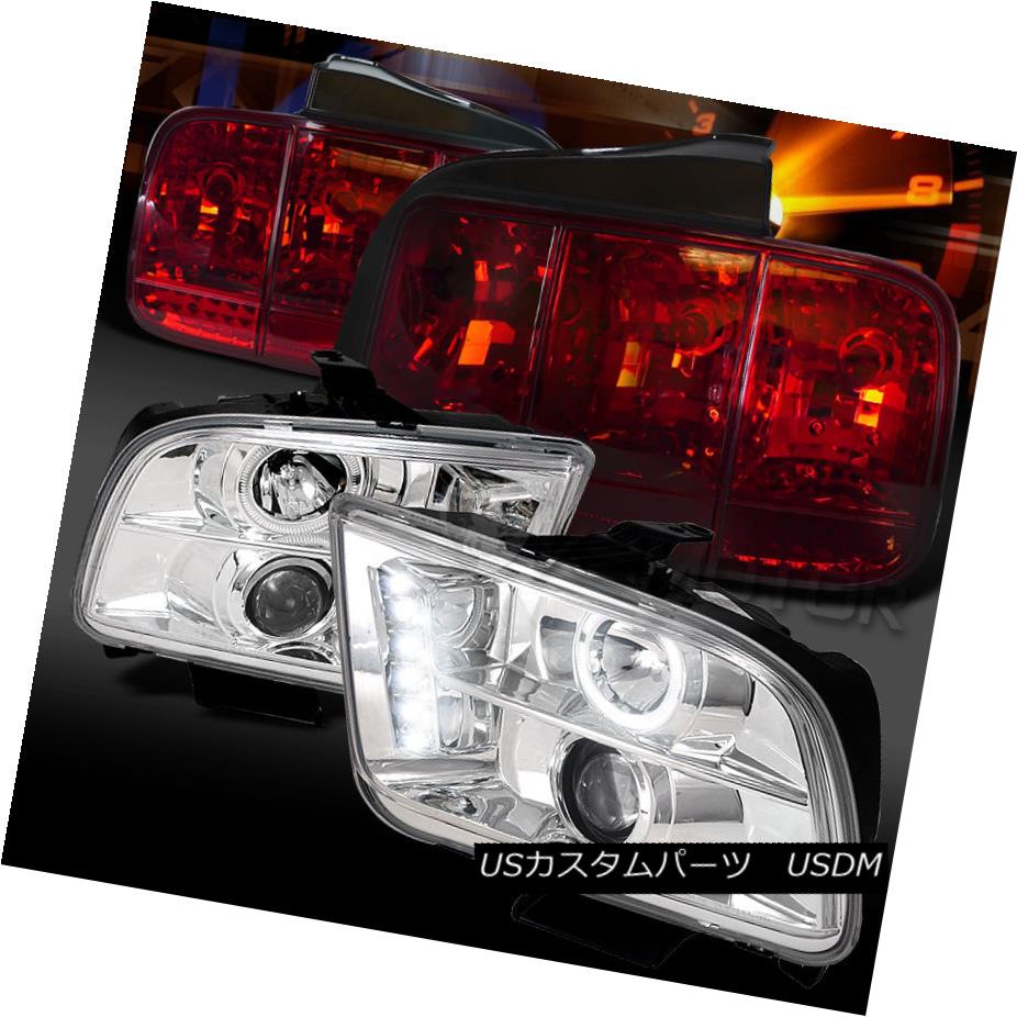 テールライト 05-09 Mustang Chrome Halo Projector Headlights+Red Sequential Signal Tail Lamps 05-09 Mustang Chrome Haloプロジェクターヘッドライト+赤色連続信号テールランプ 【並行輸入品】