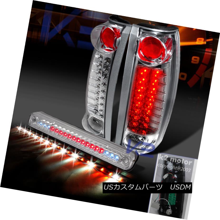 テールライト 1988-1998 Chevy GMC C10 C/K Chrome LED Tail Lights+3rd Brake+Tailgate Signal Bar 1988-1998シボレーGMC C10 C / KクロームLEDテールライト+第3ブレーキ+テイルゲート信号バー 【並行輸入品】
