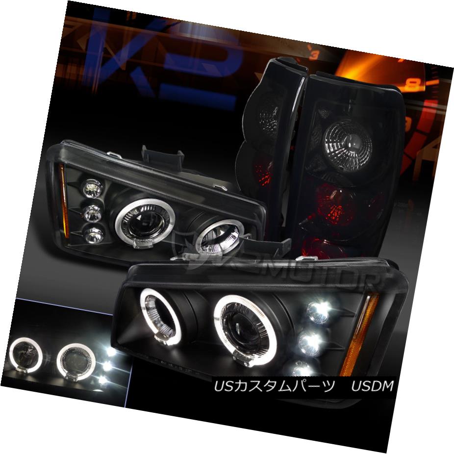 テールライト 03-06 Silverado Black Halo LED Projector Headlights+Glossy Black Tail Lamp 03-06 Silverado Black Halo LEDプロジェクターヘッドライト+グロー ssyブラックテールランプ 【並行輸入品】