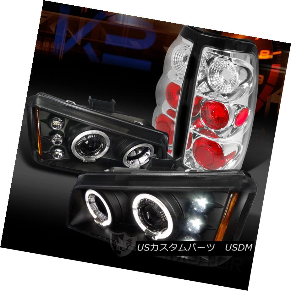 テールライト 03-06 Silverado 1500 Black Dual Halo Projector Headlights+Clear Tail Lamps 03-06 Silverado 1500 Blackデュアルハロープロジェクターヘッドライト+ Cle arテールランプ 【並行輸入品】 45,936円