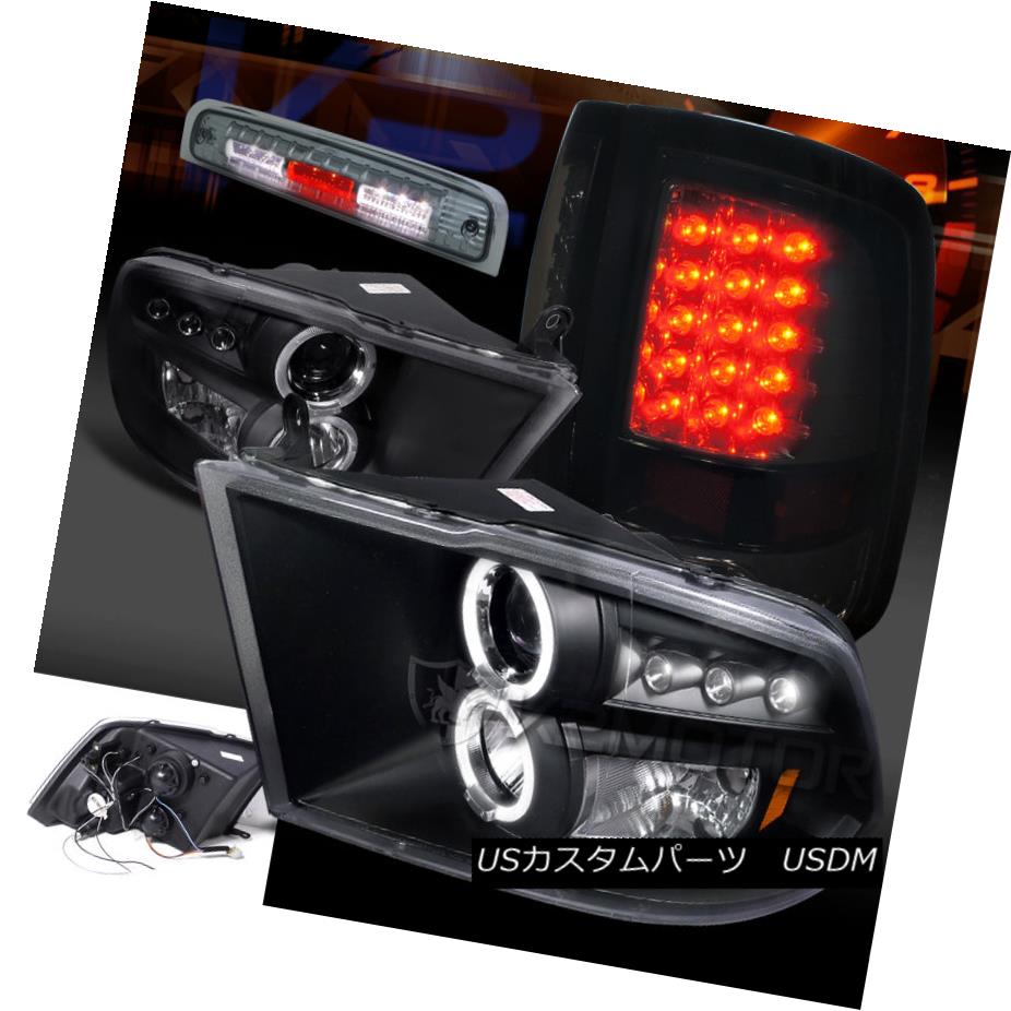 テールライト 09-13 Ram Projector Headlights+Glossy Black Tail Lights+Smoke LED 3rd Brake Lamp 09-13ラムプロジェクターヘッドライト+グロー ssyブラックテールライト+スモークLED第3ブレーキランプ 【並行輸入品】