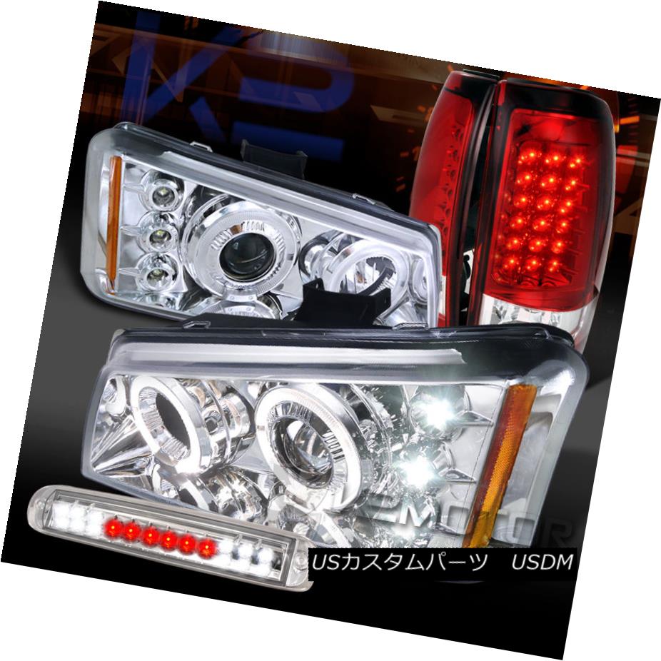 テールライト 03-06 Silverado Clear Halo Projector Headlight+LED 3rd Stop+Red LED Tail Lamps 03-06 Silverado Clear Haloプロジェクターヘッドライト+ LED第3ストップ+レッドLEDテールランプ 【並行輸入品】