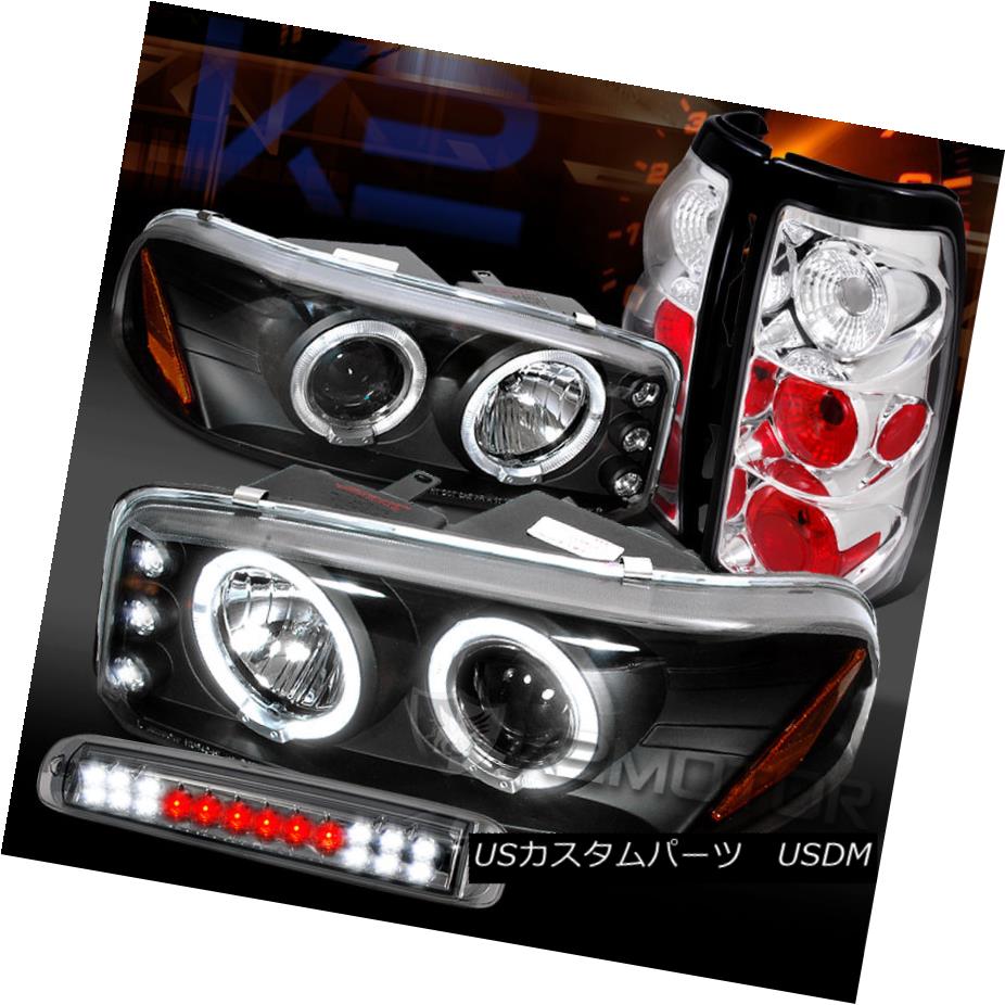 テールライト 99-03 Sierra Black Projector Headlights+Chrome Tail Lamps+Smoke LED 3rd Brake 99-03 Sierra Blackプロジェクターヘッドライト+ Chr omeテールランプ+ Smoke LED 3rdブレーキ 【並行輸入品】