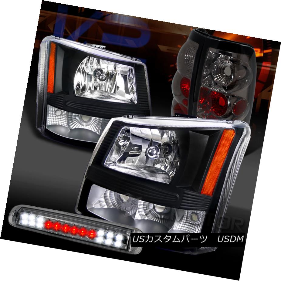 テールライト 03-06 Silverado Black Headlights+Smoke Tail Lamp+LED 3rd Brake Light 03-06 Silverado Blackヘッドライト+ Smo keテールランプ+ LED第3ブレーキライト 【並行輸入品】