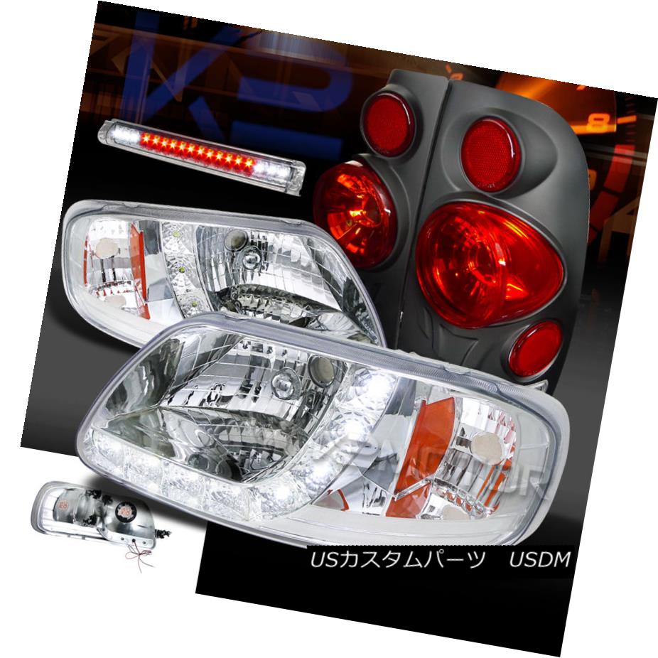 テールライト 97-03 F150 Chrome SMD LED DRL Headlights+3rd Brake Lamp+3D Black Tail Lights 97-03 F150クロムSMD LED DRLヘッドライト+第3ブレーキランプ+ 3Dブラックテールライト 【並行輸入品】 42,108円