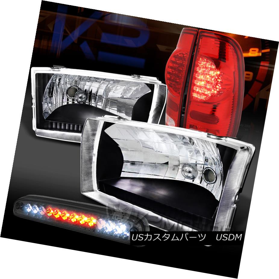テールライト 99-04 F250 SuperDuty Black Headlights+Red/Clear LED Tail Lamps+Smoke 3rd Brake 99-04 F250 SuperDutyブラックヘッドライト+レッド /クリアLEDテールランプ+スモーク3ブレーキ 【並行輸入品】
