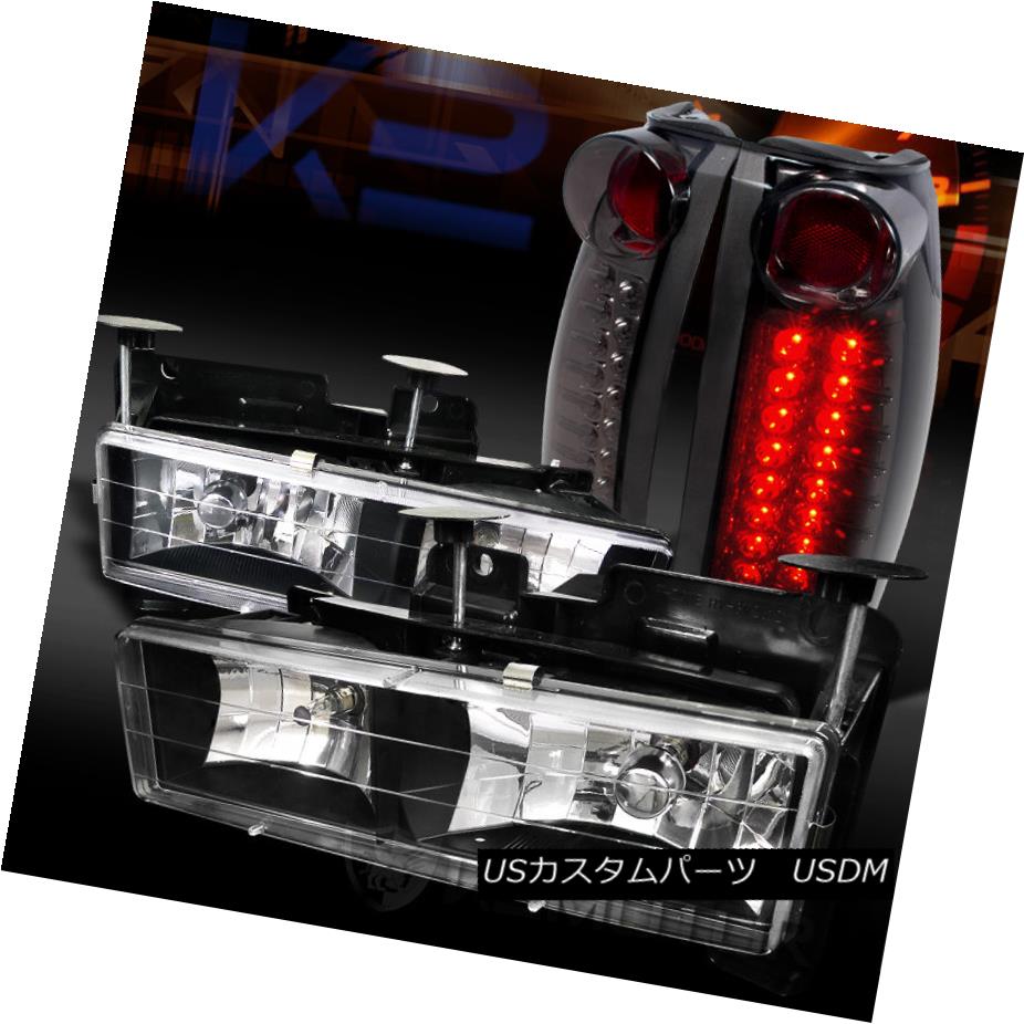 テールライト 88-98 Chevy/GMC C/K C10 Truck Black Headlights+Smoke LED Tail Lamps 88-98シボレー/ GMC C / K C10トラックブラックヘッドライト+スモール ke LEDテールランプ 【並行輸入品】 42,543円