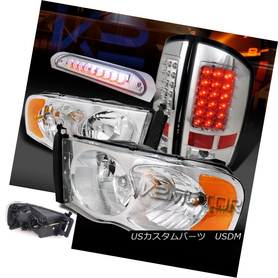 テールライト 2002-2005 Ram 1500 Clear Headlight+Led Tail Lamps+3rd Brake Lights 2500 3500 2002-2005ラム1500クリアヘッドライト+ Ledテールランプ+第3ブレーキライト2500 3500 【並行輸入品】