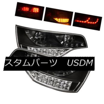 テールライト Audi 07-09 Q7 Black LED Rear Tail Lights Set Brake Lamp Sport Utility アウディ07-09 Q7ブラックLEDリアテールライトブレーキランプスポーツユーティリティを設定します。 【並行輸入品】