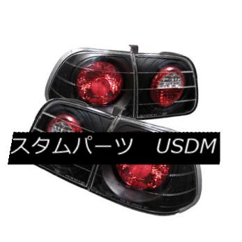 テールライト Honda 99-00 Civic 4dr Black Euro Style Tail Lights Brake Lamp Set DX GX EX Sedan ホンダ99-00シビック4drブラックユーロスタイルテールライトブレーキランプセットDX GX EXセダン 【並行輸入品】