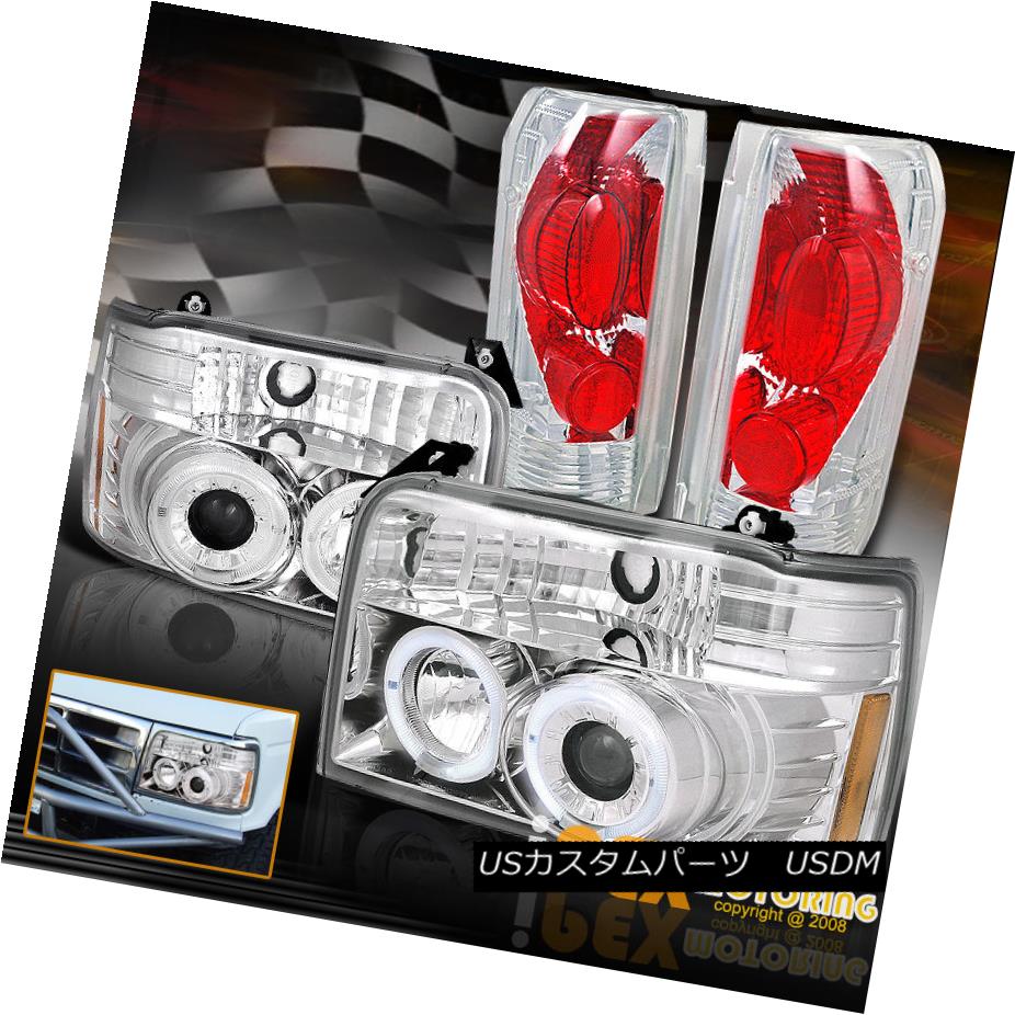 テールライト 1992-1996 Ford F150 F250 Bronco Halo Projector LED Chrome Headlight + Tail Light 1992-1996 Ford F150 F250 Bronco HaloプロジェクターLEDクロームヘッドライト+テールライト 【並行輸入品】