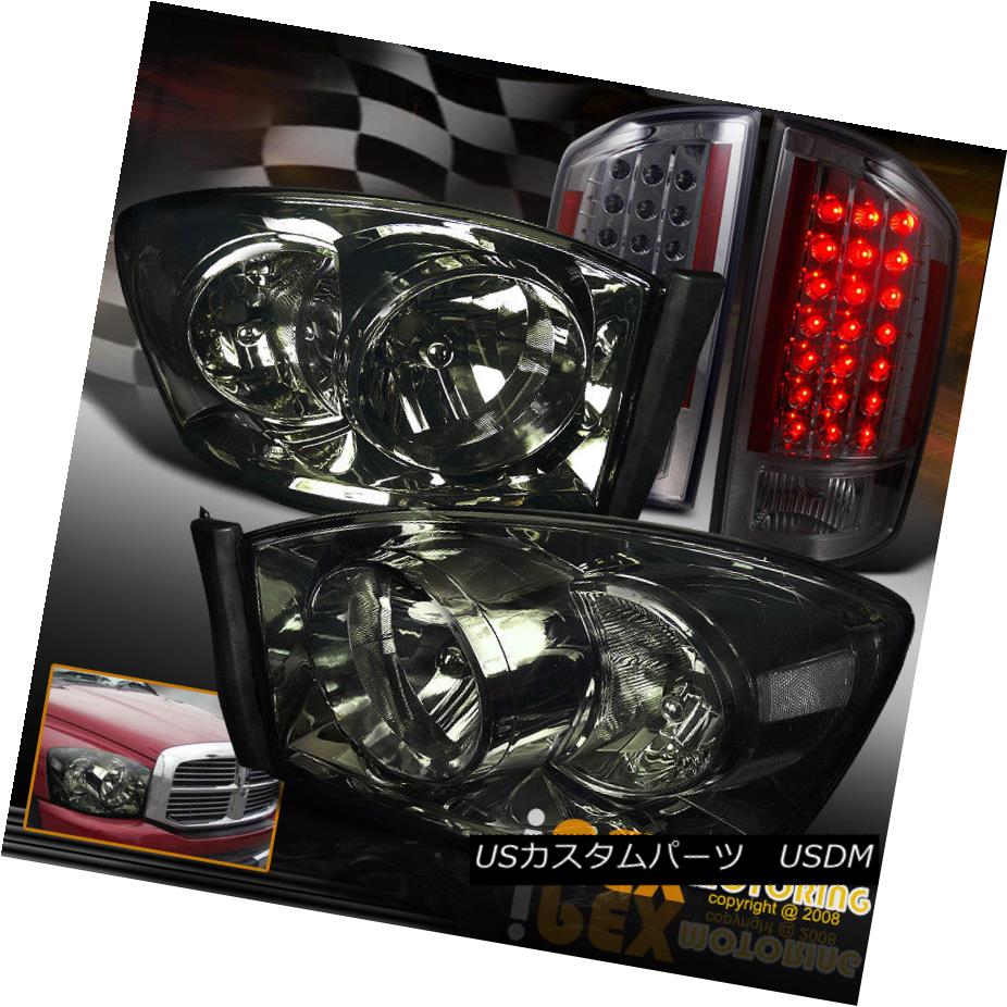テールライト BlackOut 2007 2008 Dodge Ram 1500 2500 3500 Smoke Headlights + LED Tail Lights BlackOut 2007 2008 Dodge Ram 1500 2500 3500スモークヘッドライト+ LEDテールライト 【並行輸入品】