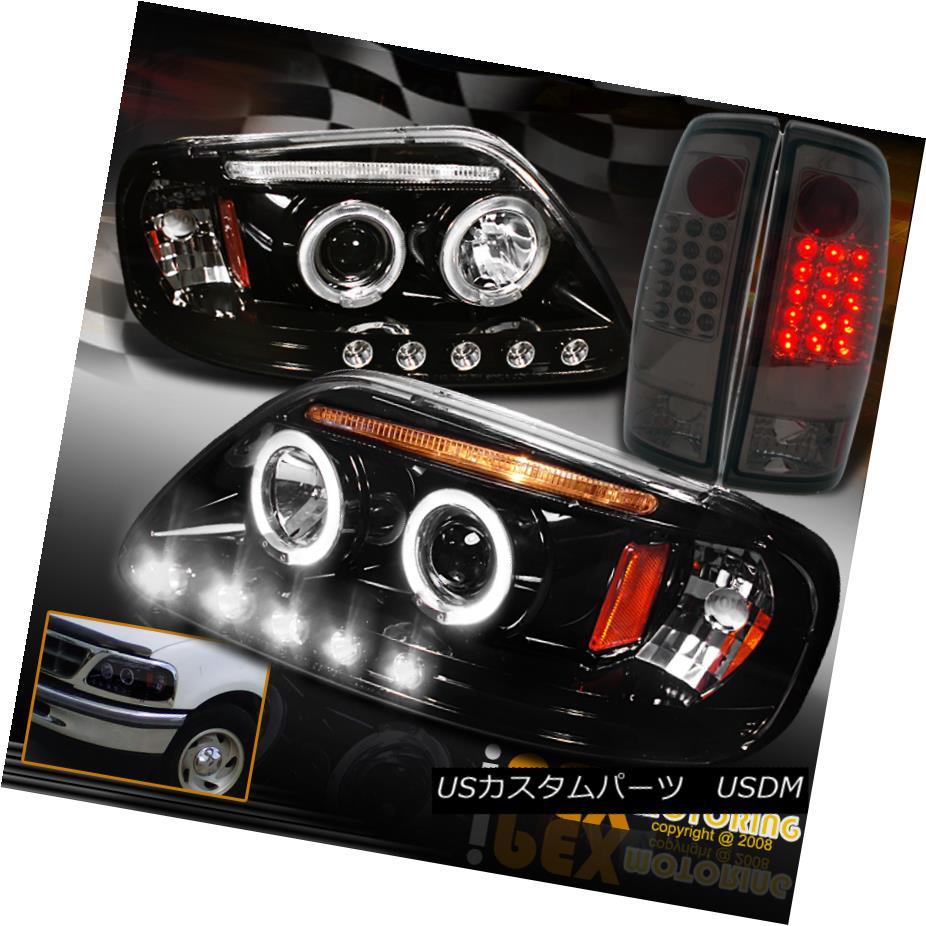 テールライト 97-03 Ford F150 Halo Projector *SMOKED-BLACK* Headlights + LED Smoke Tail Light 97-03 Ford F150 Haloプロジェクター* SMOKED-BLACK *ヘッドライト+ LEDスモークテールライト 【並行輸入品】