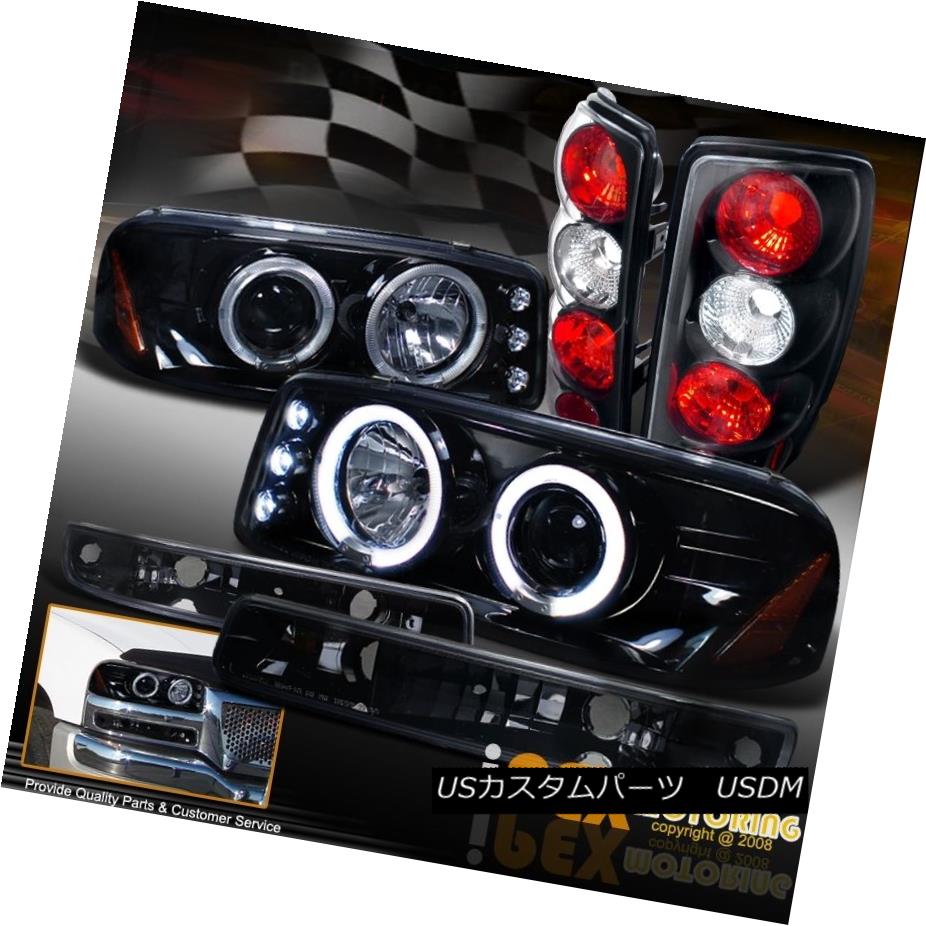 テールライト 2002-2006 GMC Yukon Projector Shiny Piano Black Halo Headlight Set + Tail Light 2002-2006 GMCユーコンプロジェクターシャイニーピアノブラックハローヘッドライトセット+テールライト 【並行輸入品】