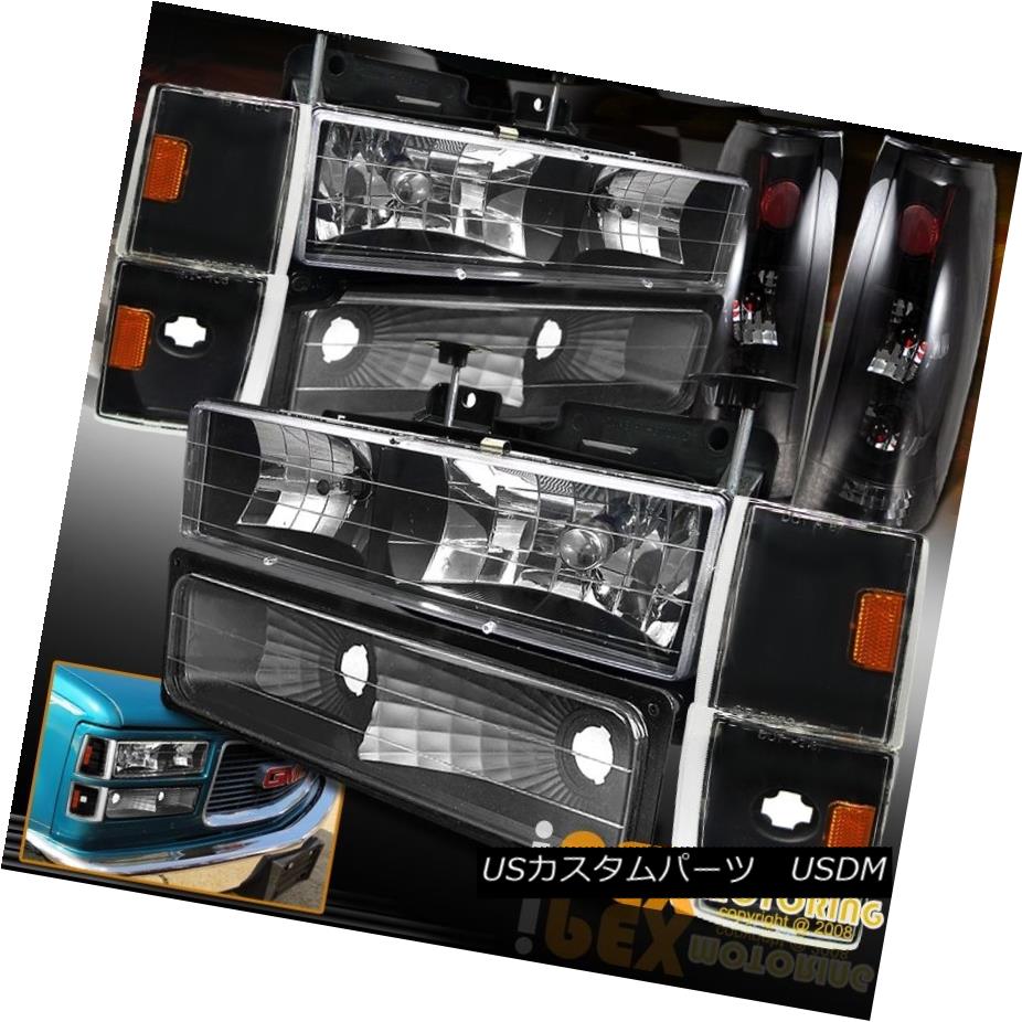 テールライト 1988-1993 GMC & Chevy Truck Black Headlight Set + Dark Smoke Tail Light + Corner 1988-1993 GMC＆amp; シボレートラックブラックヘッドライトセット+ダークスモークテールライト+コーナー 【並行輸入品】