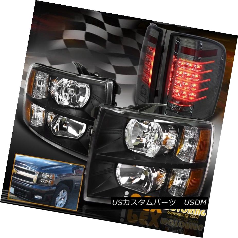 テールライト 2007-2014 Chevy Silverado 1500/2500HD Headlight + CHARCOAL Smoked LED Tail Light 2007-2014シボレーシルバラード1500 / 2500HDヘッドライト+ CHARCOALスモークLEDテールライト 【並行輸入品】