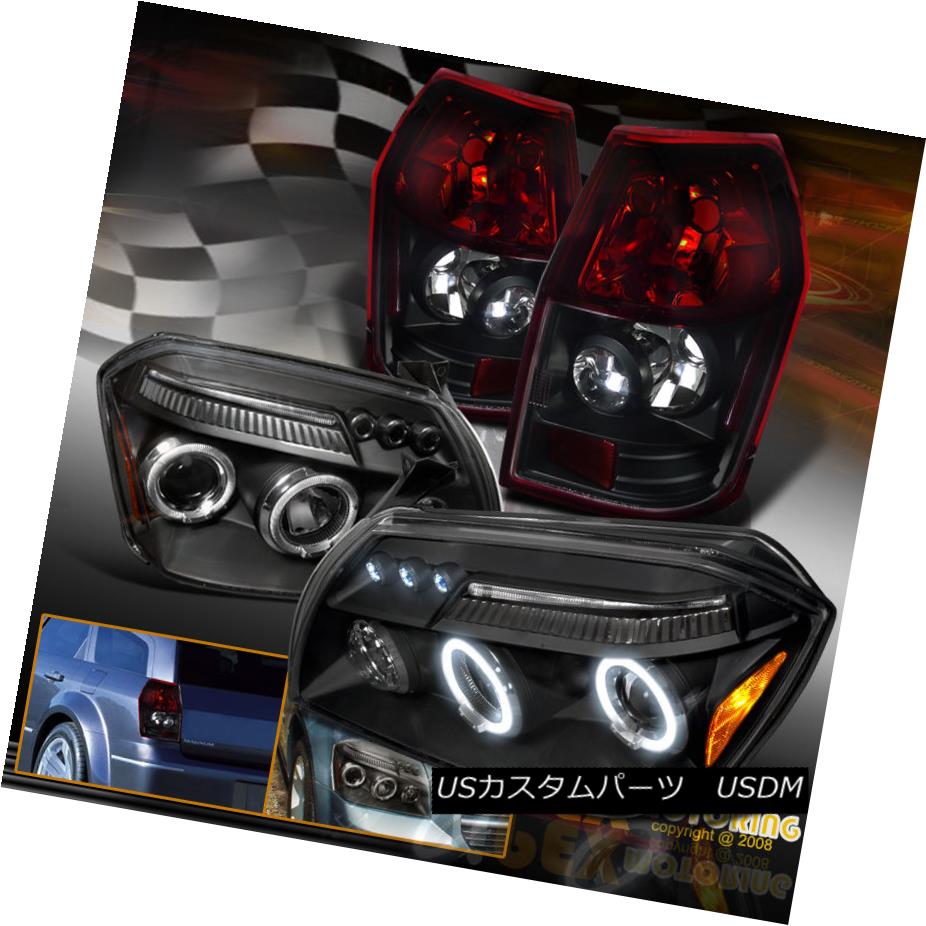 テールライト 2005-2007 Dodge Magnum Halo Projector Black Headlights + Red/Black Tail Light 2005-2007 Dodge Magnum Haloプロジェクターブラックヘッドライト+レッド/ブラックテールライト 【並行輸入品】