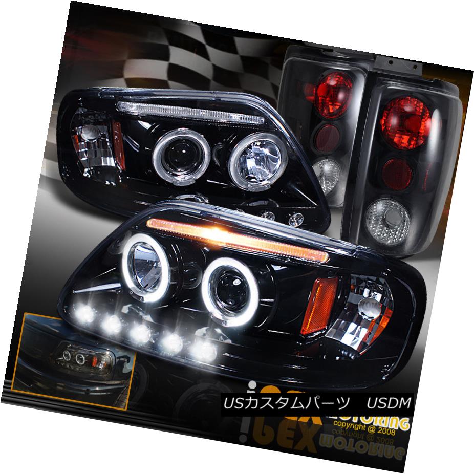 テールライト 1997-2002 Ford Expedition Smoked Black Projector Head Light + Dark Smoke Tail 1997-2002 Ford Expeditionスモークブラックプロジェクターヘッドライト+ダークスモークテール 【並行輸入品】