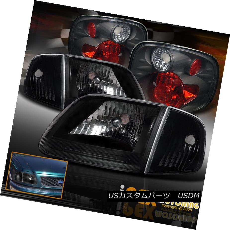 テールライト 01-03 Ford F150 Lightning Harley Davidson Black Headlight + Signal + Tail Light 01-03フォードF150ライトハーレーダビッドソンブラックヘッドライト+信号+テールライト 【並行輸入品】