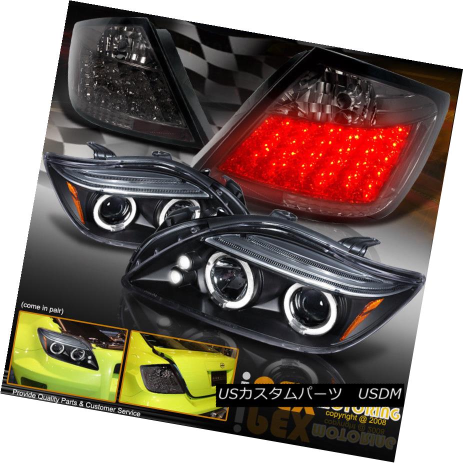 テールライト 2004-2007 Scion tC Halo Projector Black Headlight + Bright LED Smoke Tail Lights 2004-2007 Scion tC Haloプロジェクターブラックヘッドライト+ブライトLEDスモークテールライト 【並行輸入品】