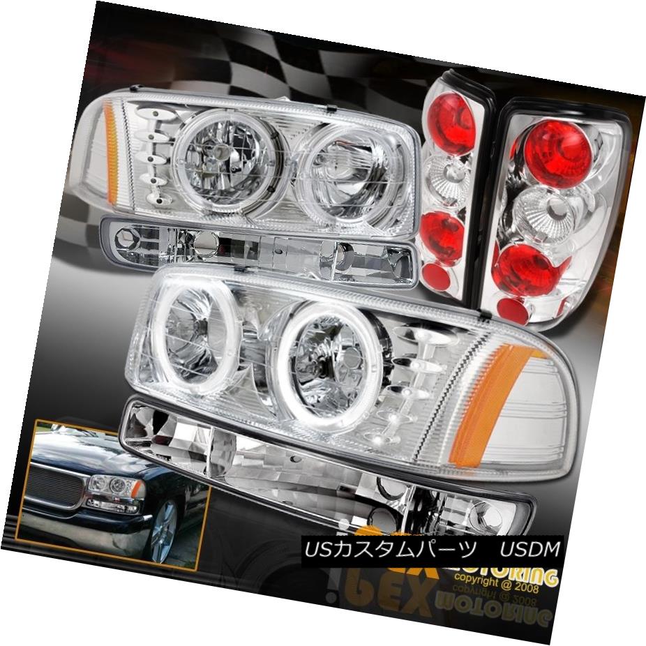 テールライト 2000-2006 GMC Yukon SLT SLE Halo LED Headlight W/ Signals + Tail Lights Chrome 2000-2006 GMC Yukon SLT SLE HaloヘッドライトW /シグナル+テールライトクローム 【並行輸入品】