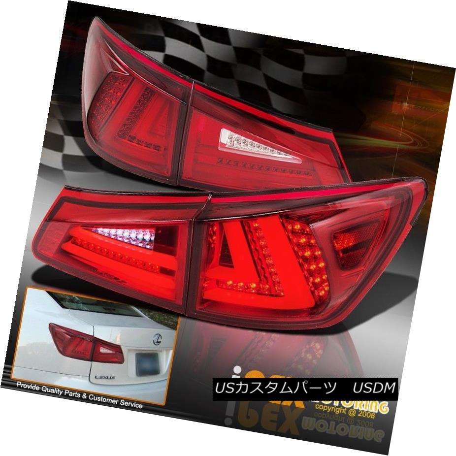 テールライト 2006 2007 2008 Lexus IS250 IS350 Glow Strip, LED Brake Signals Red Tail Lights 2006 2007 2008レクサスIS250 IS350グローストリップ、LEDブレーキ信号レッドテールライト 【並行輸入品】